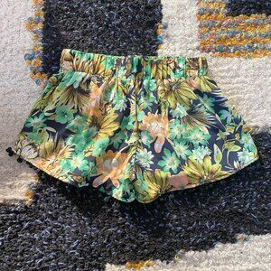 A.Peach Floral Tassel Shorts